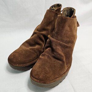 Fly London Yebi Brown Suede Scrunch Ankle Boots 500788004 Size EU 39
